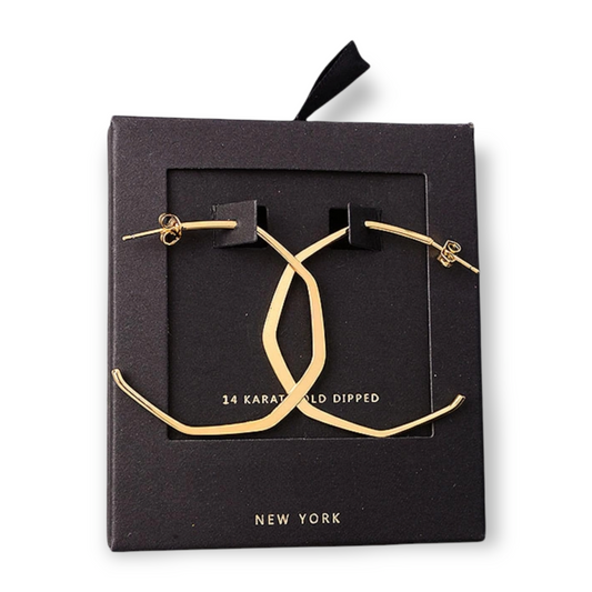 Geometric Semi-Hoop Earrings gold