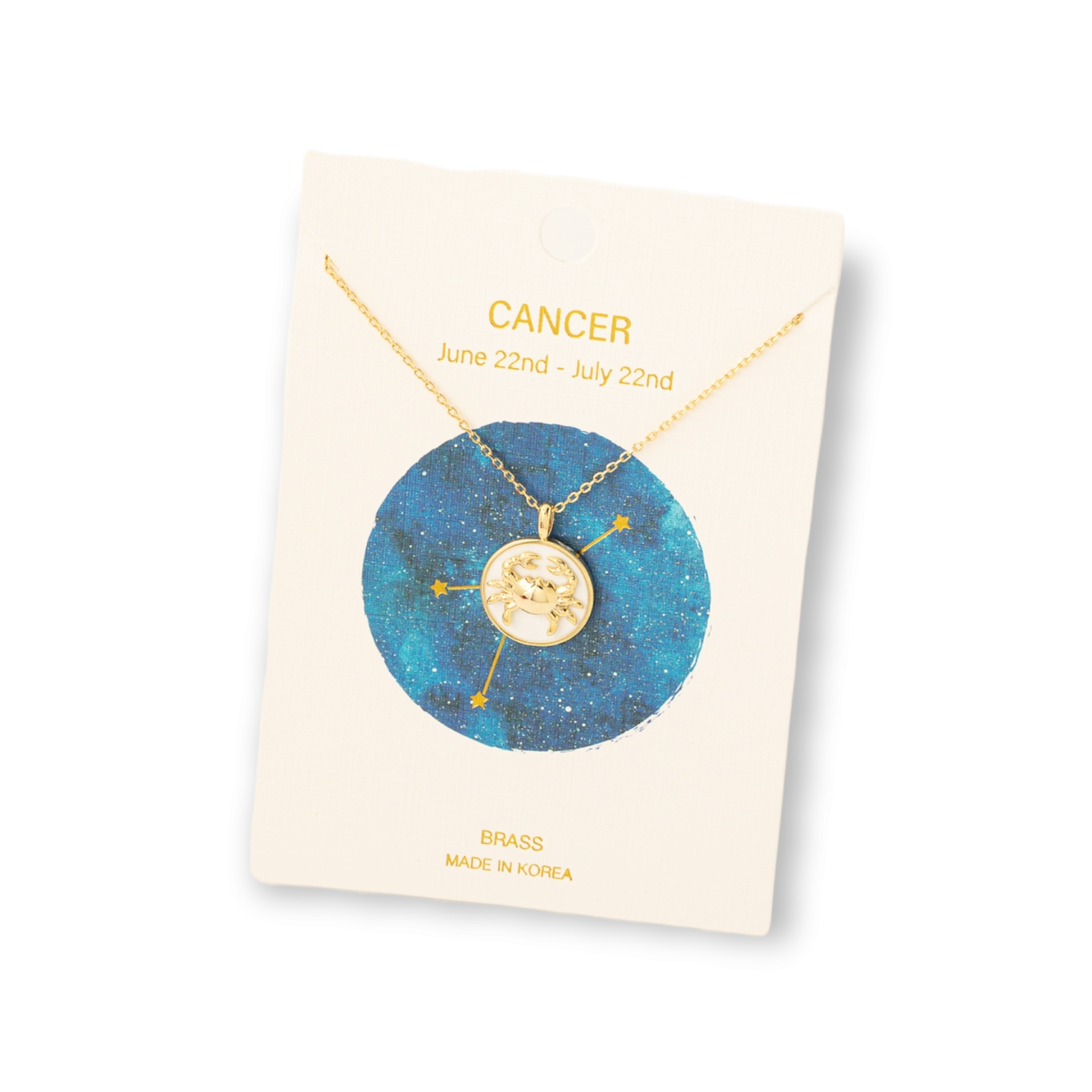 Zodiac Constellation Coin Pendant Necklace cancer gold