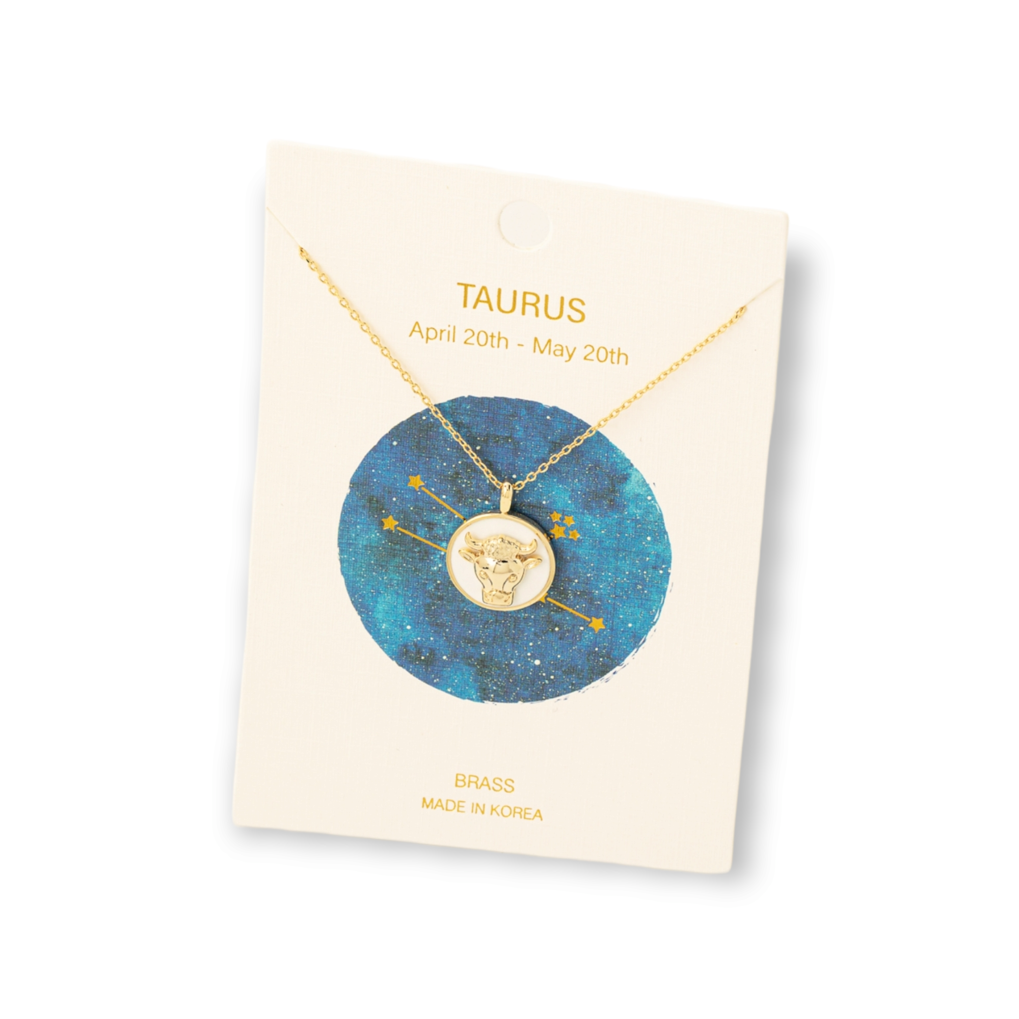 Zodiac Constellation Coin Pendant Necklace taurus gold