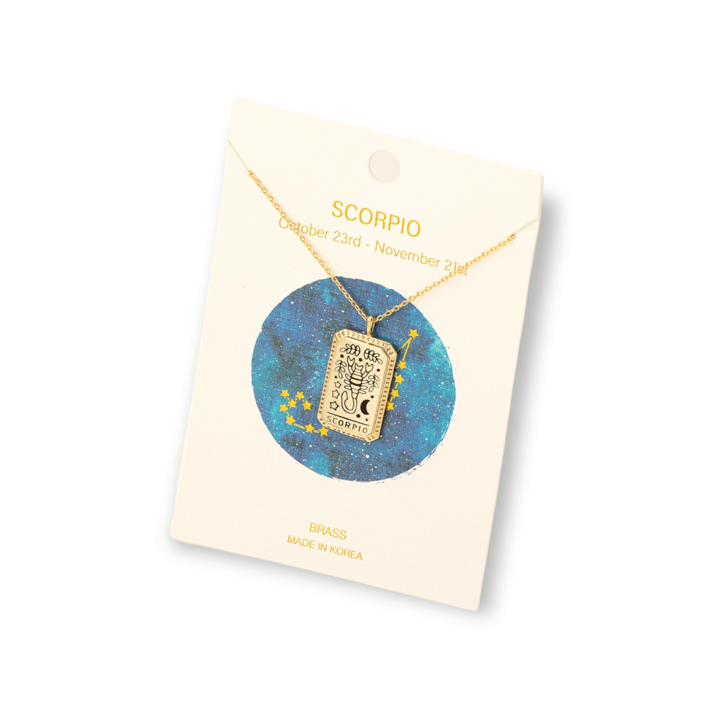 Zodiac Constellation Tarot Card Pendant Necklace scorpio