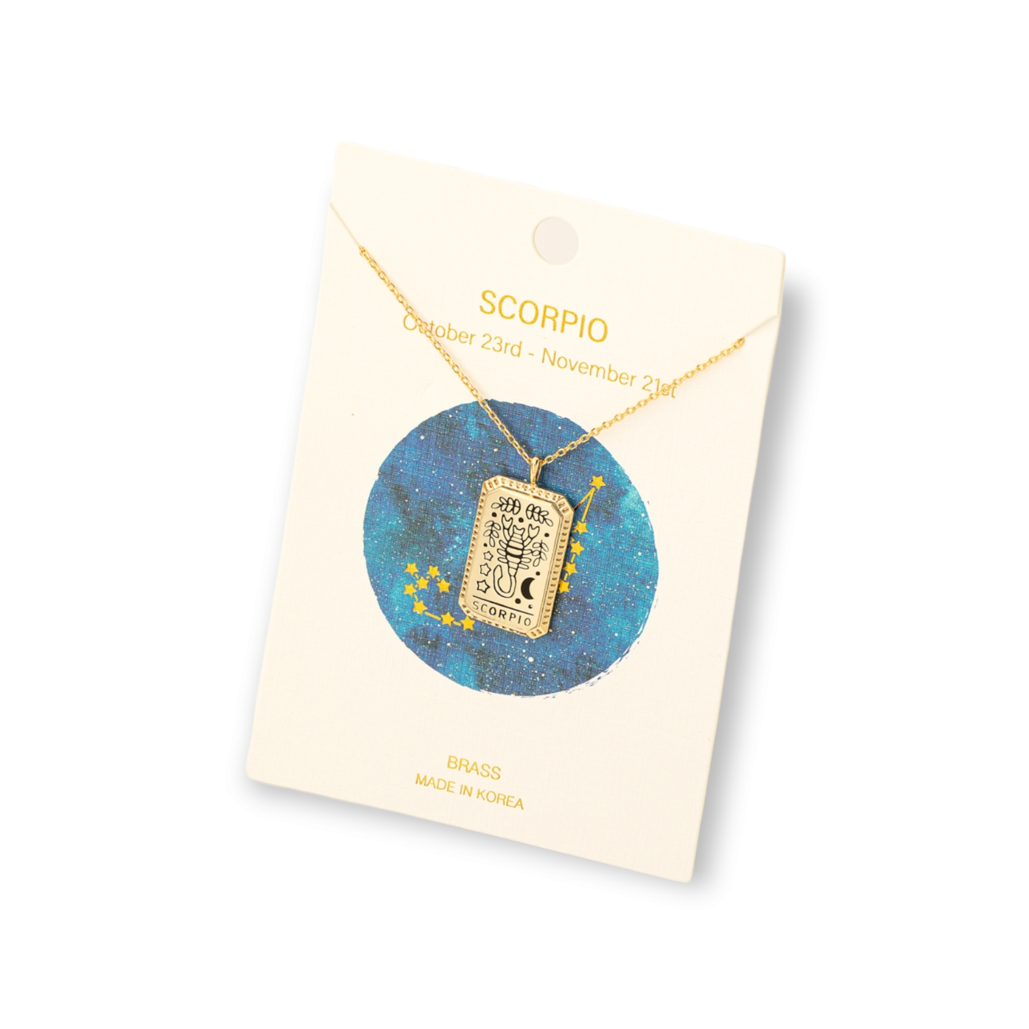 Zodiac Constellation Tarot Card Pendant Necklace scorpio