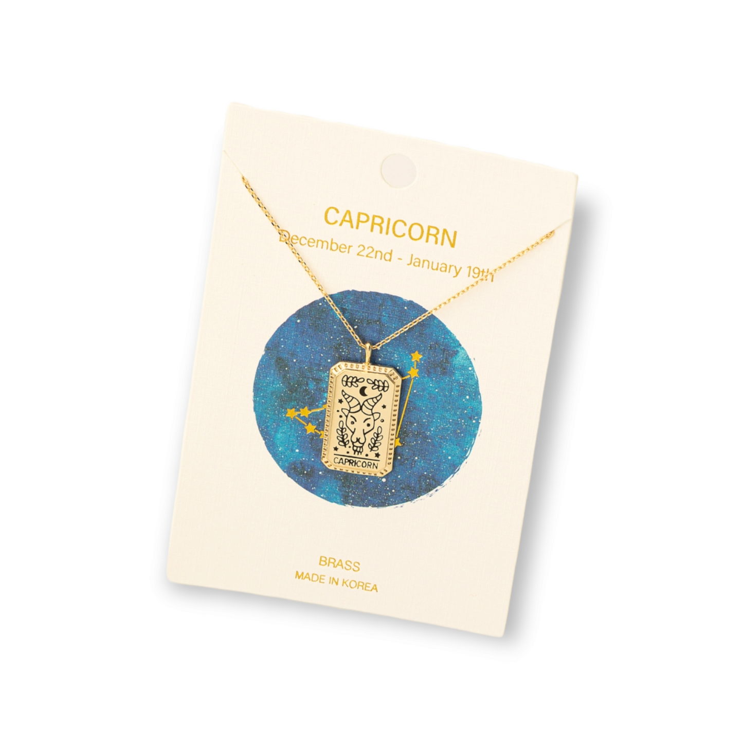 Zodiac Constellation Tarot Card Pendant Necklace capricorn