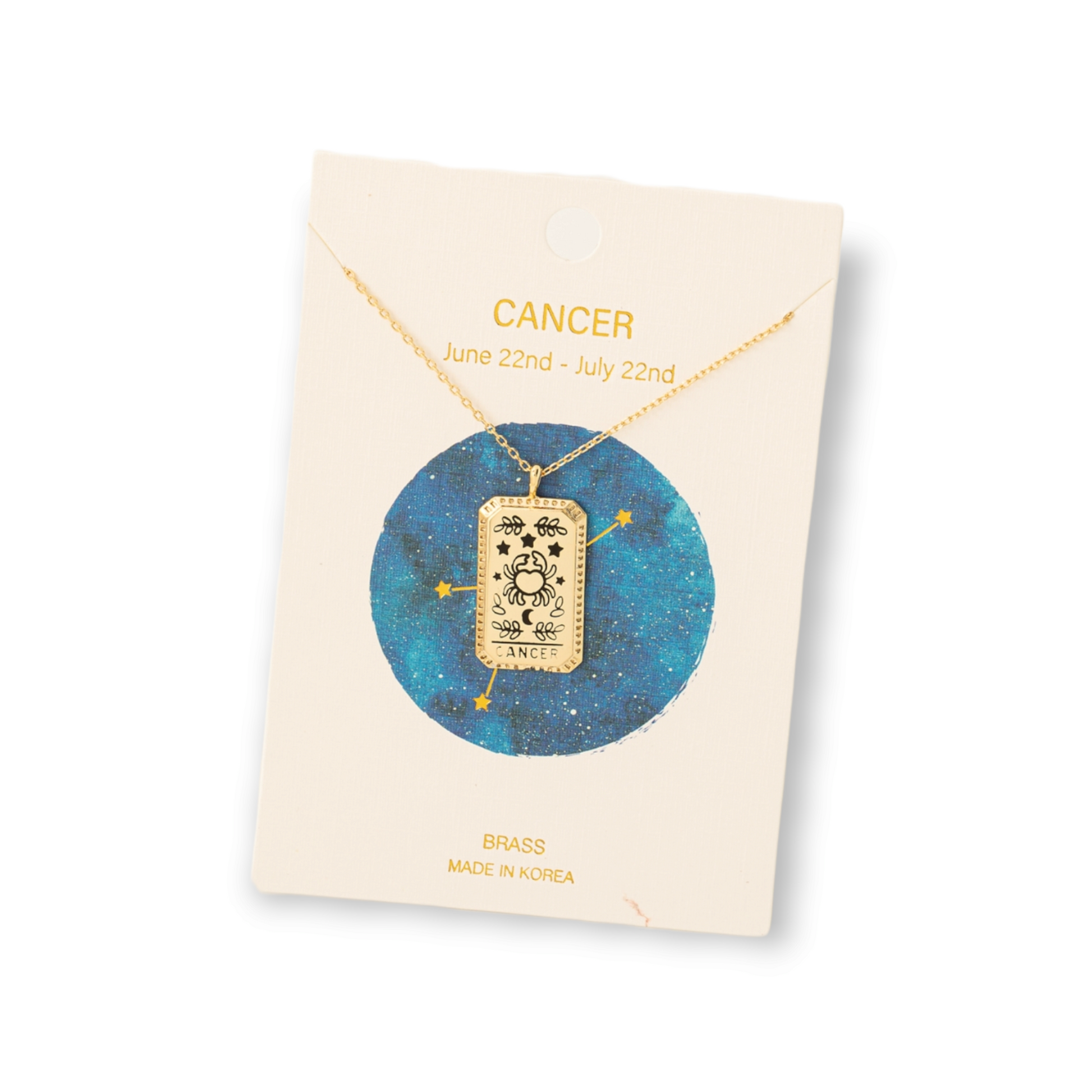 Zodiac Constellation Tarot Card Pendant Necklace cancer