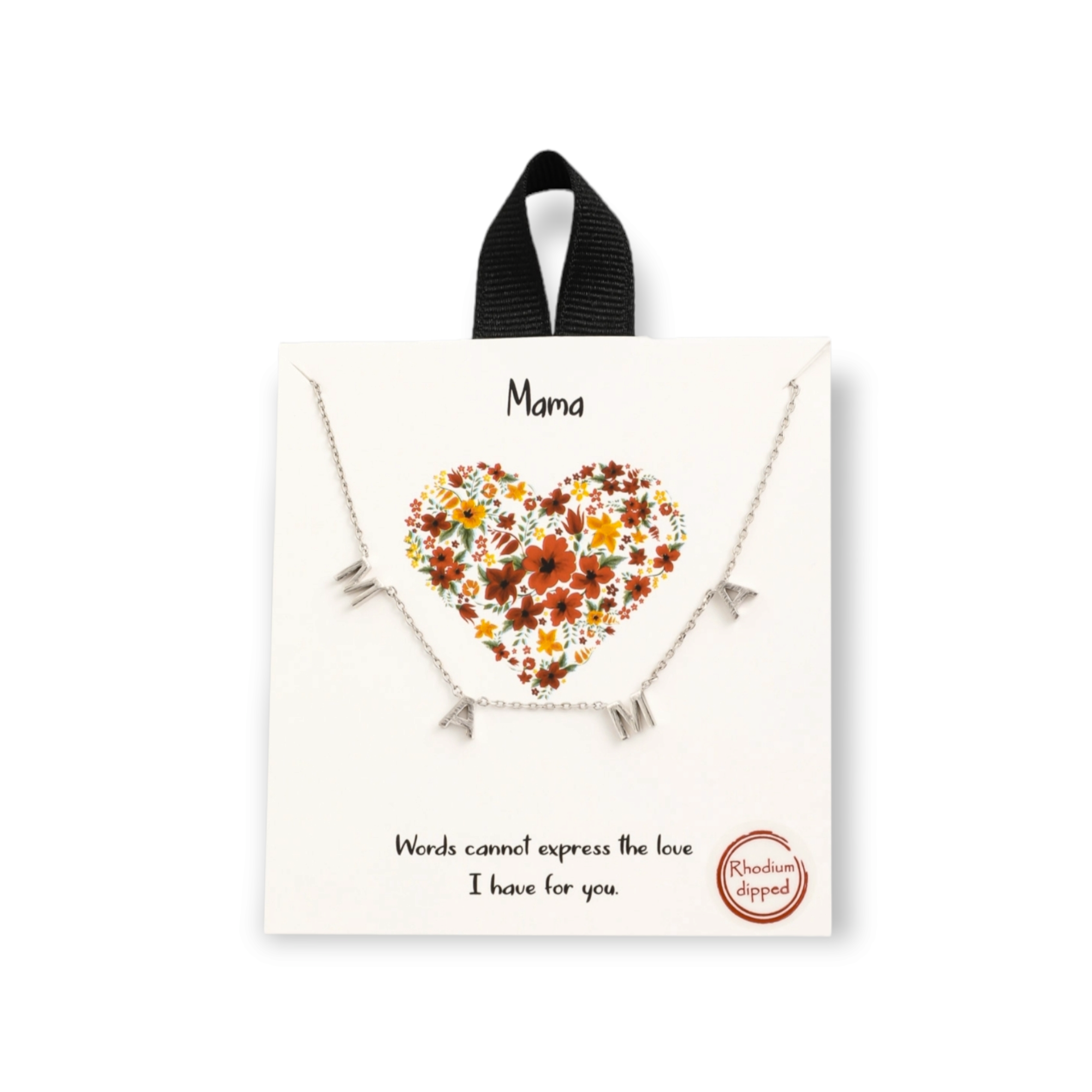 Stationary MAMA Pendant Necklace silver