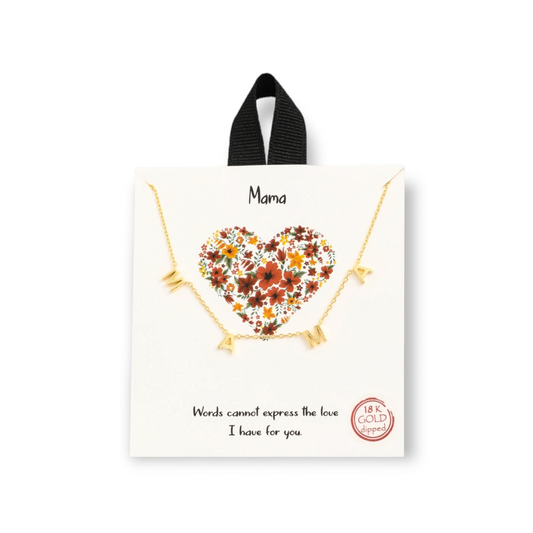 Stationary MAMA Pendant Necklace gold