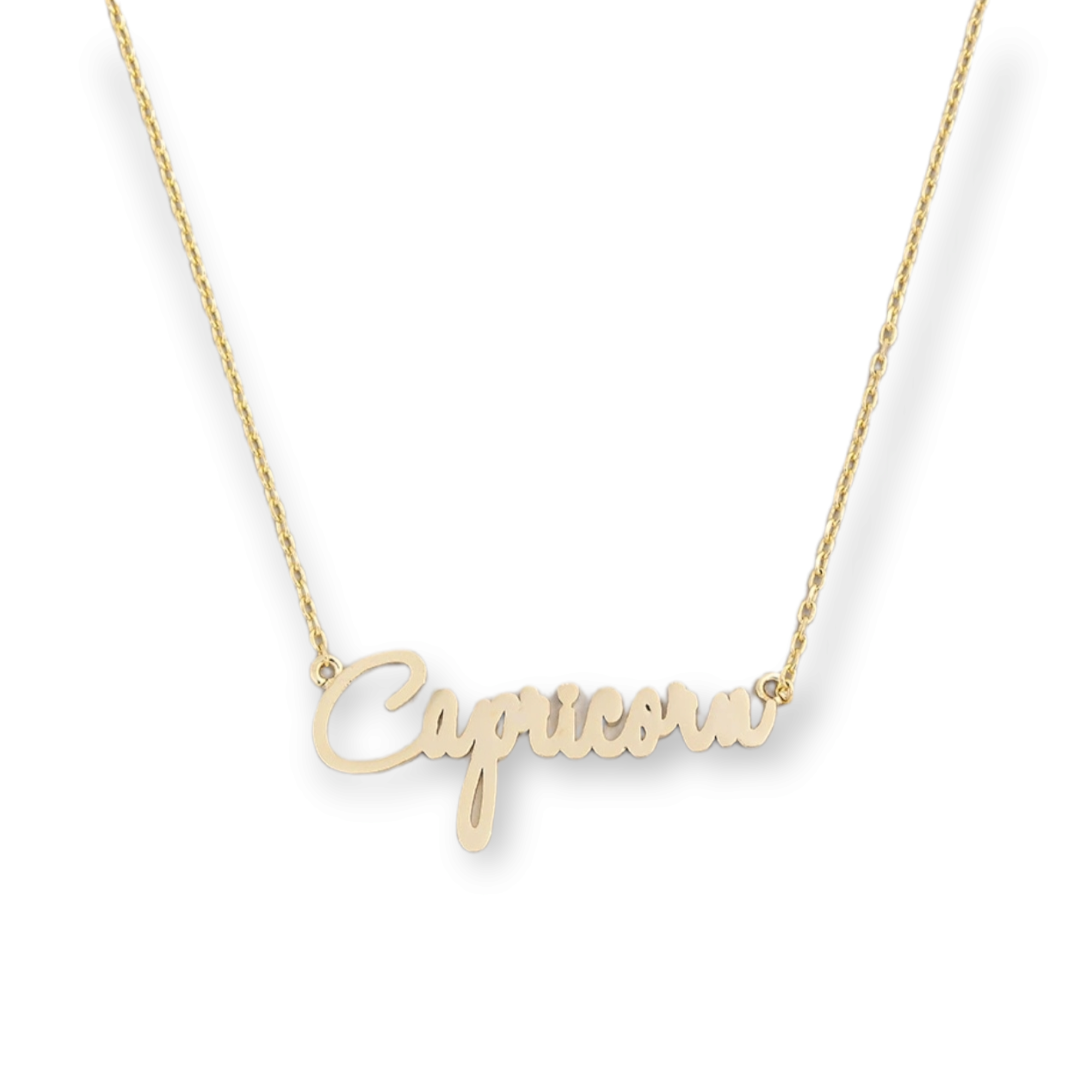 Handwritten Script Gemini Zodiac Necklace capricorn