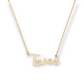 Handwritten Script Gemini Zodiac Necklace taurus