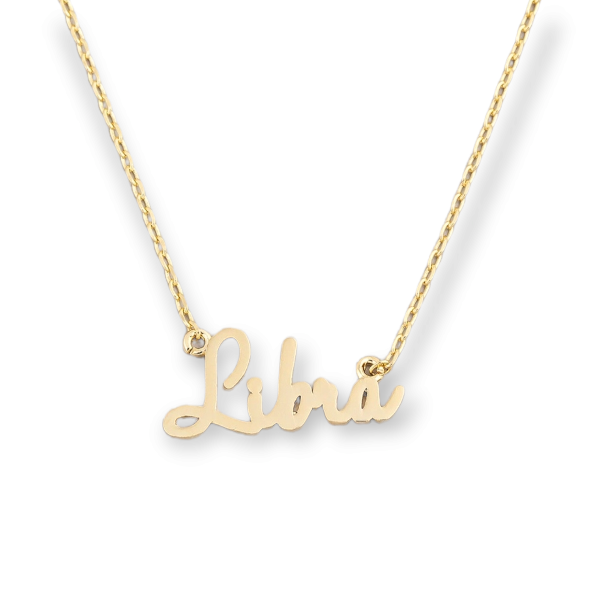 Handwritten Script Gemini Zodiac Necklace libra