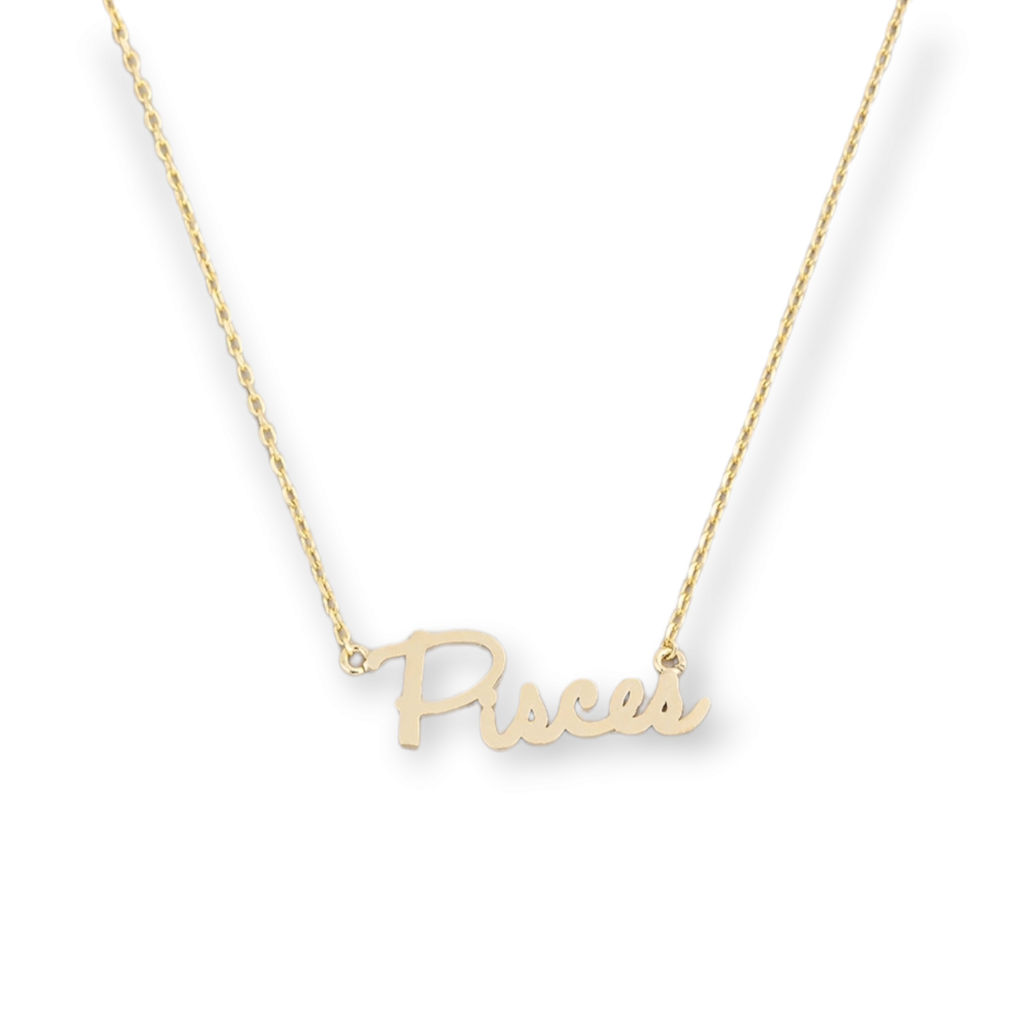Handwritten Script Gemini Zodiac Necklace pisces