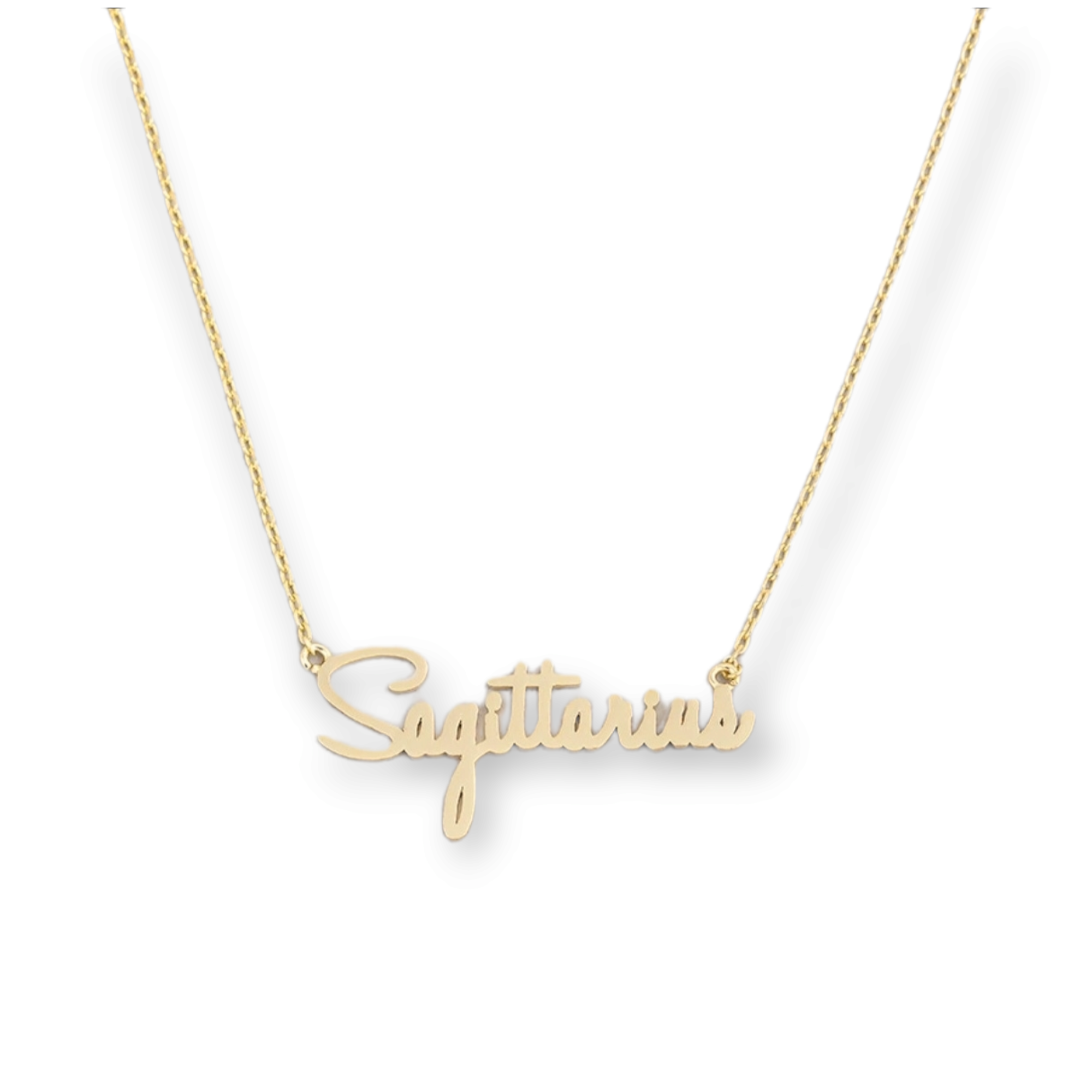 Handwritten Script Gemini Zodiac Necklace sagittarius