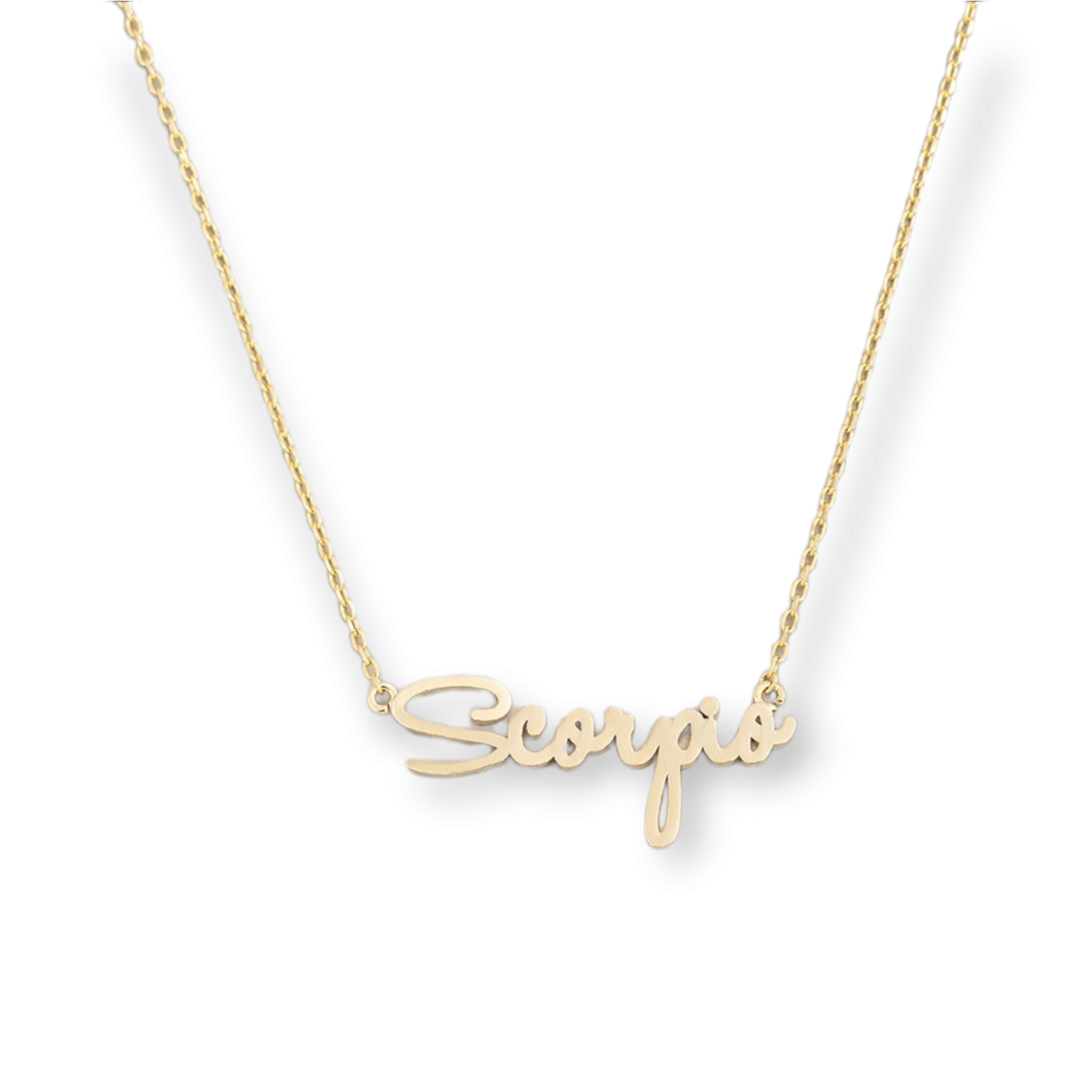 Handwritten Script Gemini Zodiac Necklace scorpio
