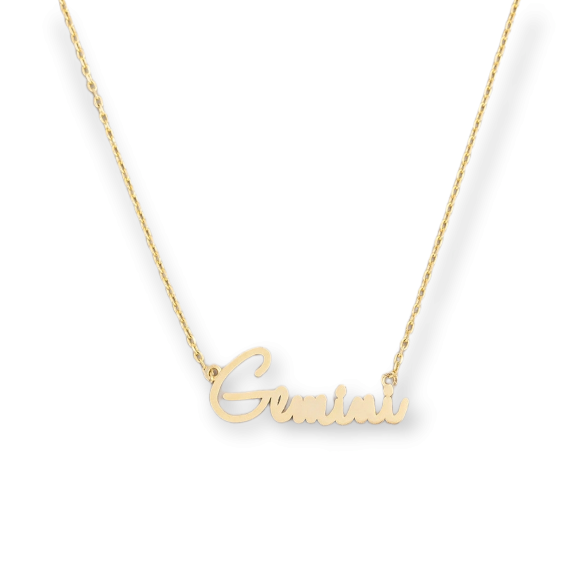 Handwritten Script Gemini Zodiac Necklace gemini