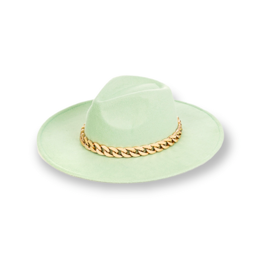 Mint green Chain Link Strap Western Fashion Hat