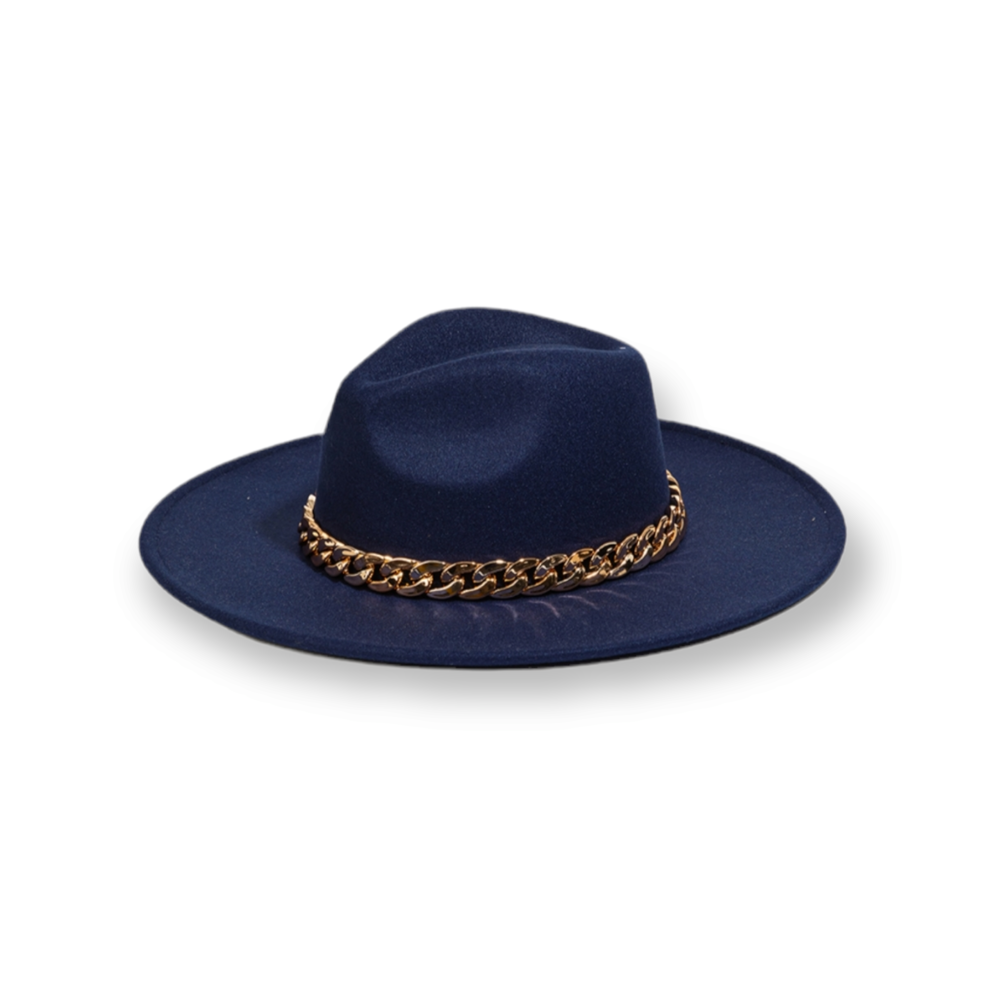 Navy blue Chain Link Strap Western Fashion Hat