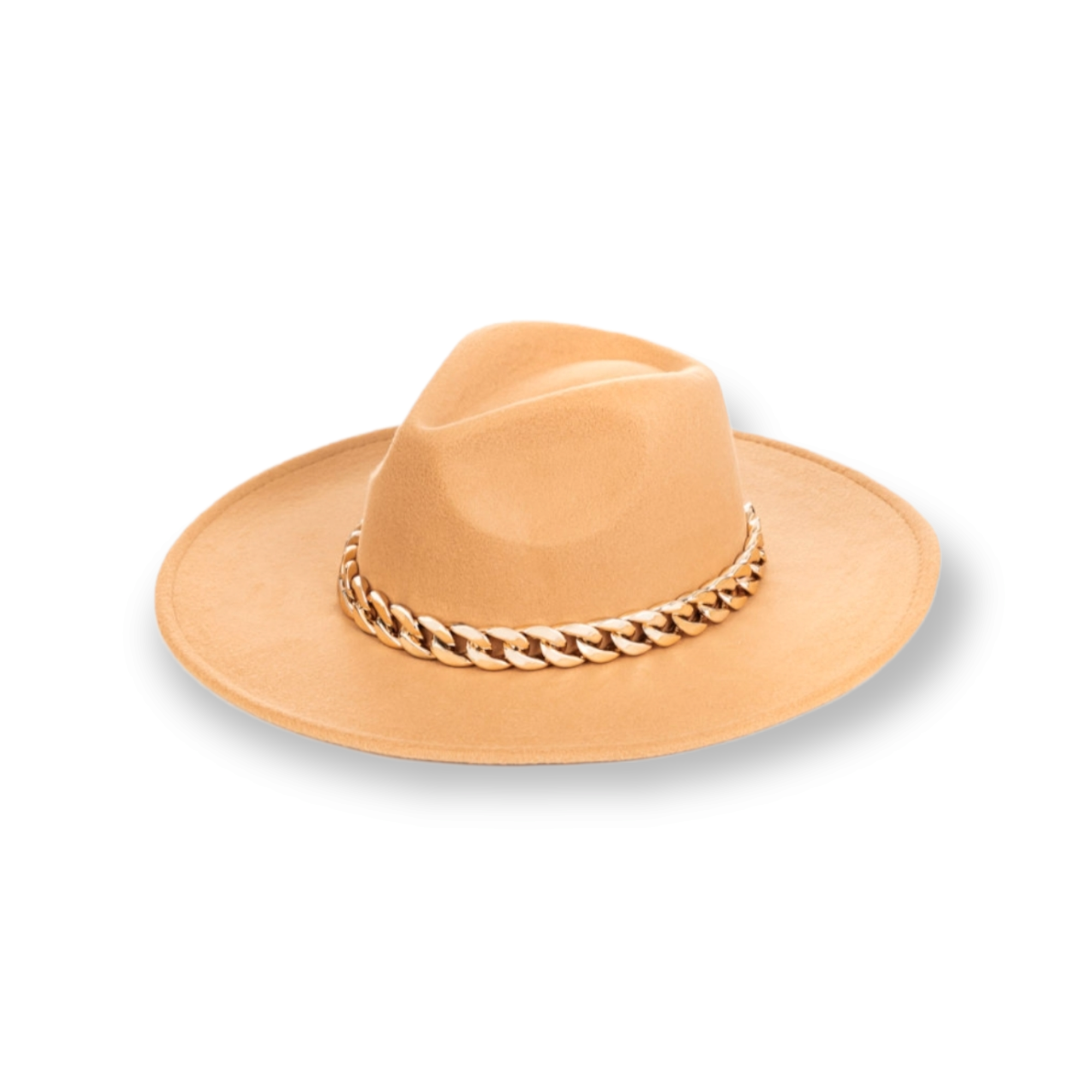 Tan Chain Link Strap Western Fashion Hat