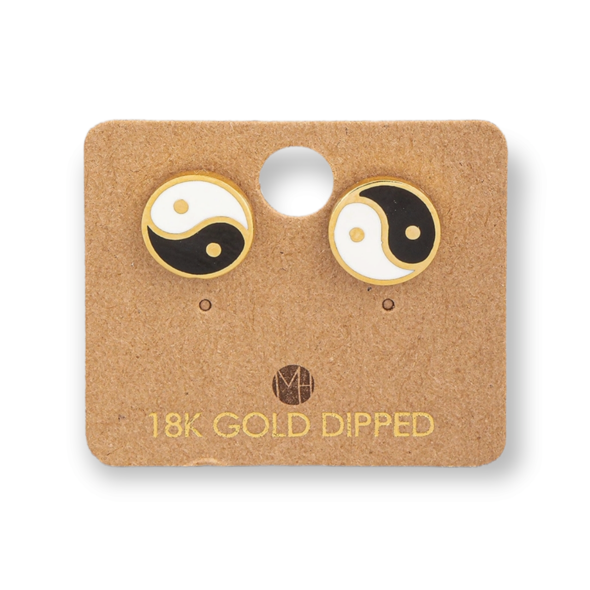 Yin Yang Mini Stud Earrings gold