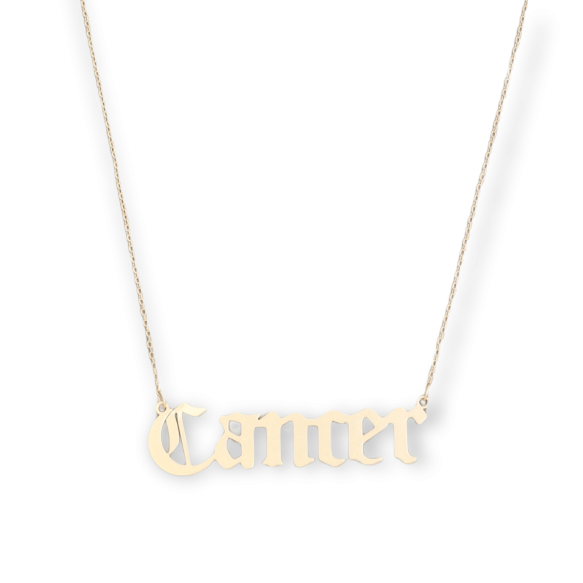Cancer Brass Script Zodiac Constellation Necklace cancer