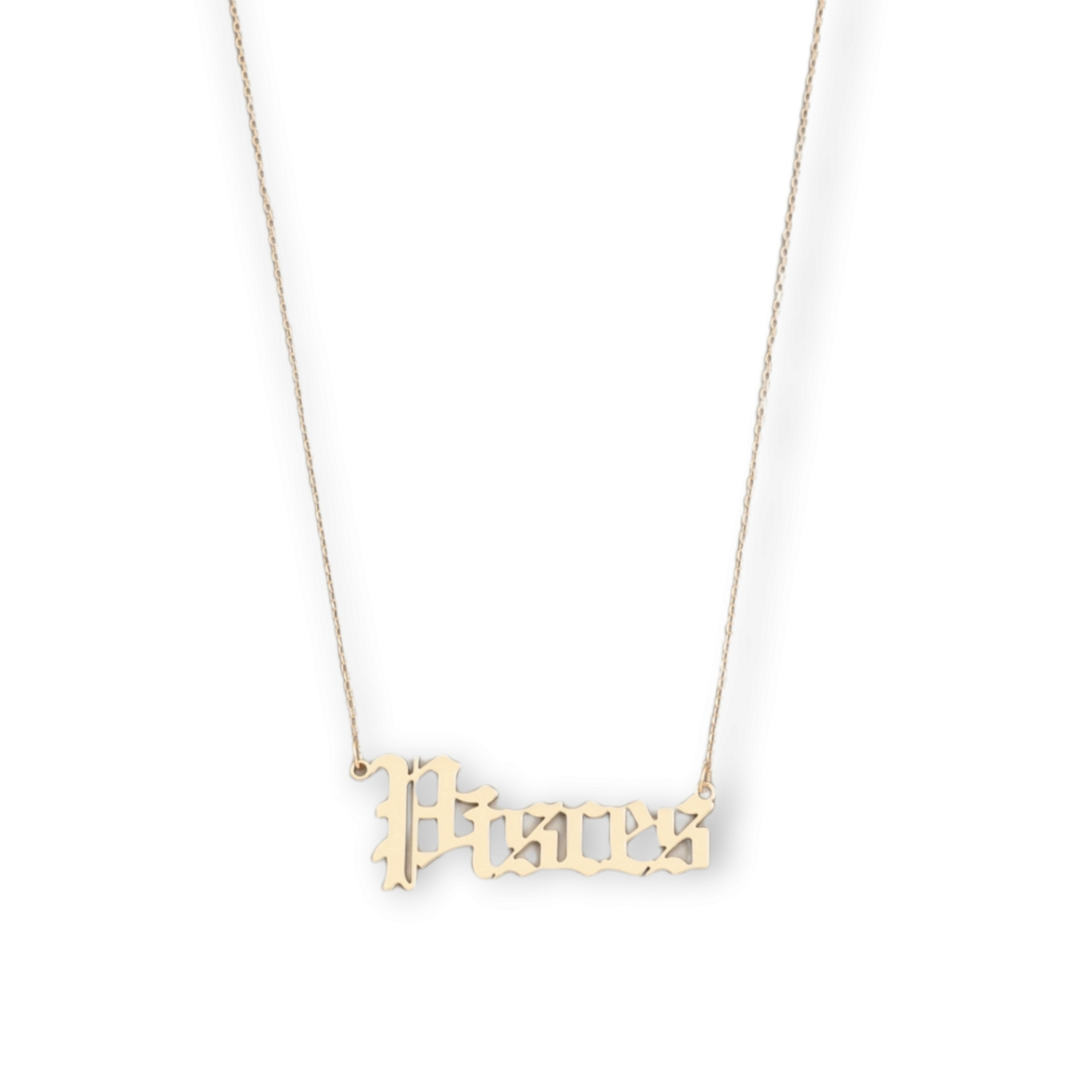 Pisces Brass Script Zodiac Constellation Necklace pisces