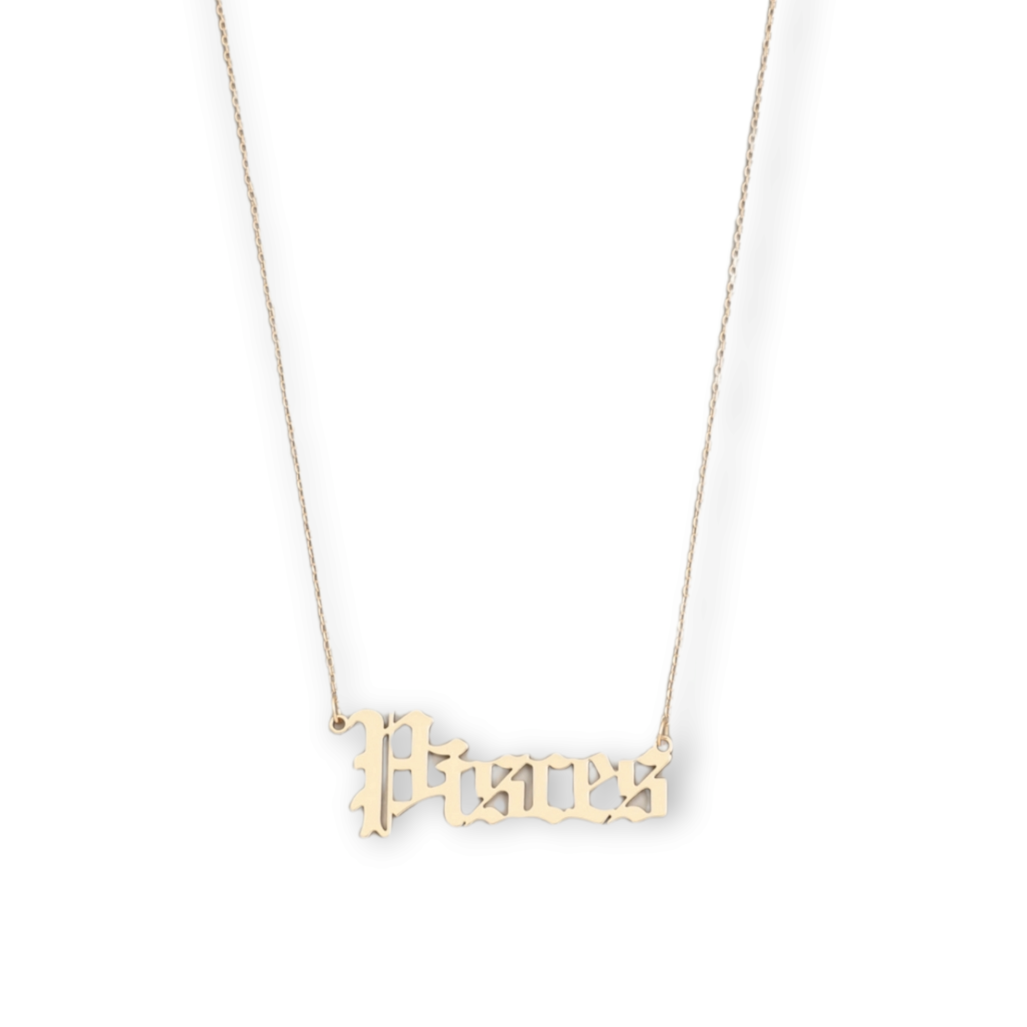 Pisces Brass Script Zodiac Constellation Necklace pisces