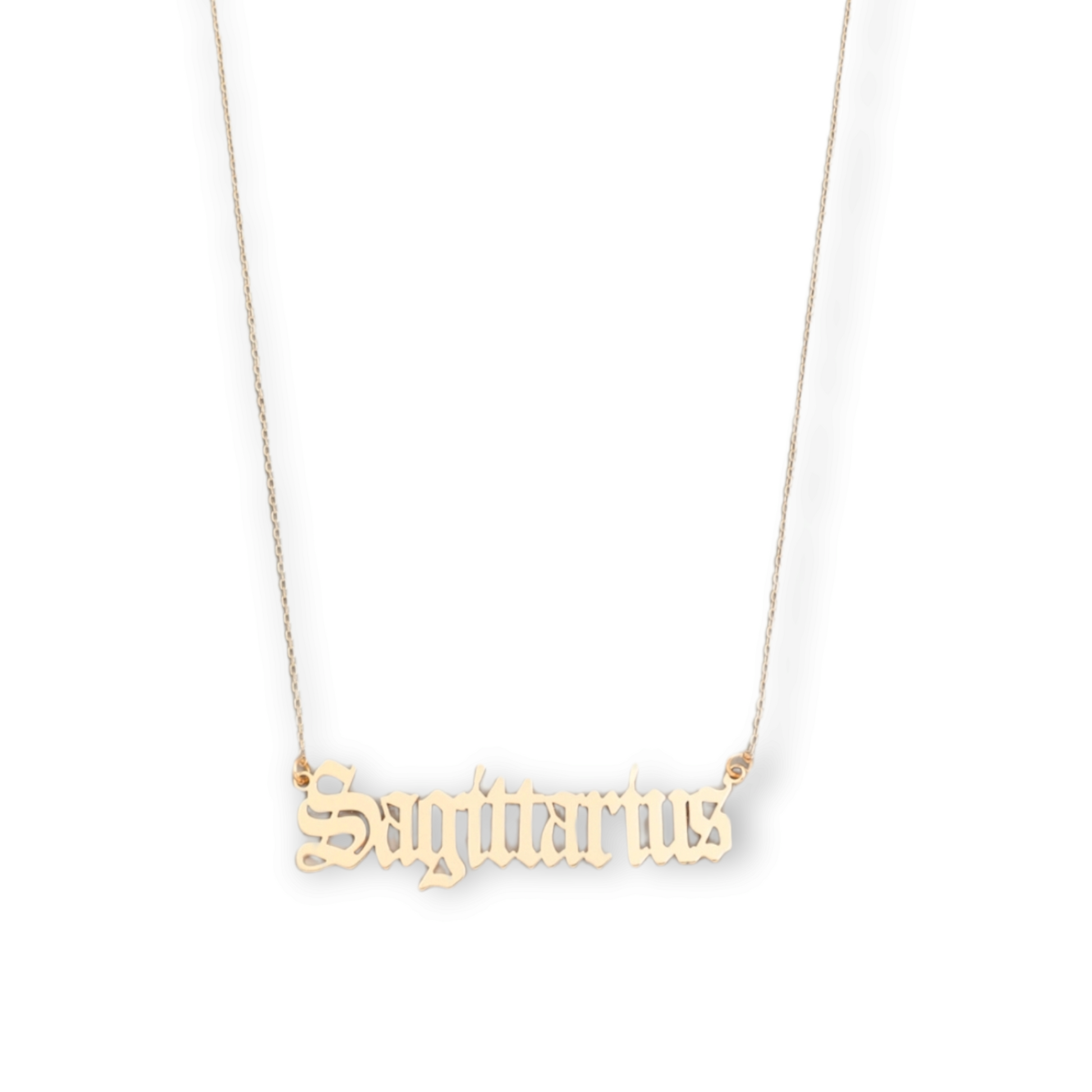 Sagittarius Brass Script Zodiac Constellation Necklace sagittarius