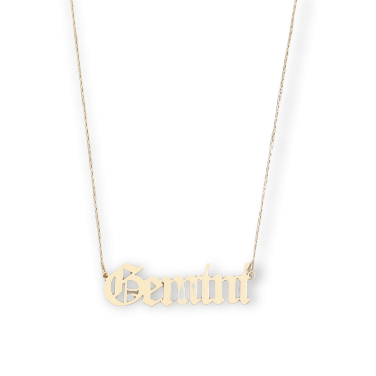 Gemini Brass Script Zodiac Constellation Necklace gemini