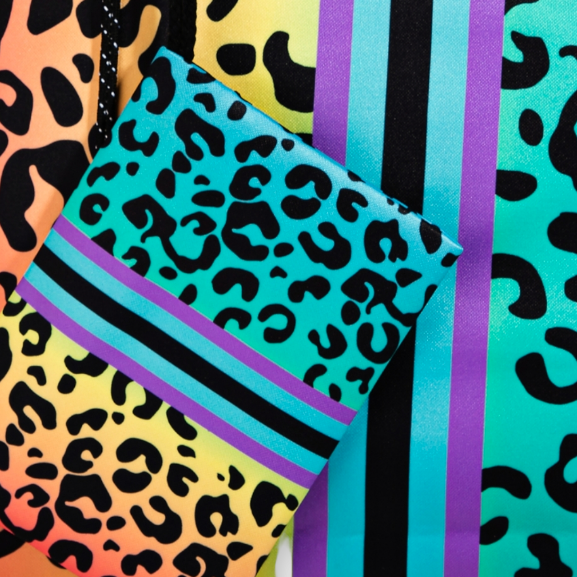 Colorful Striped Leopard Print Tote Bag 2