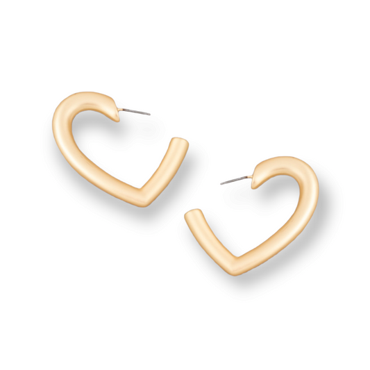 1 inch Heart Hoop Post Earrings