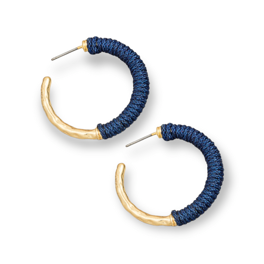 Metallic Half Braid Hoop Earrings