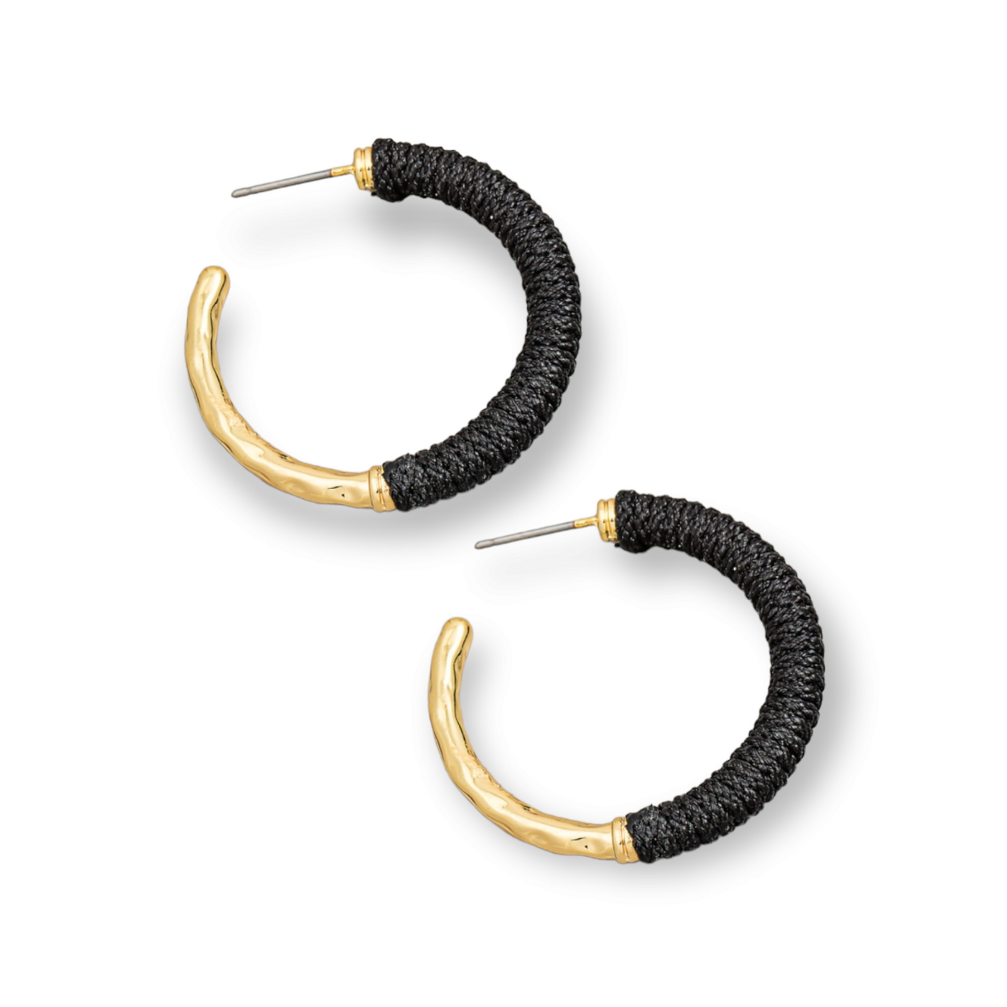 Metallic Half Braid Hoop Earrings