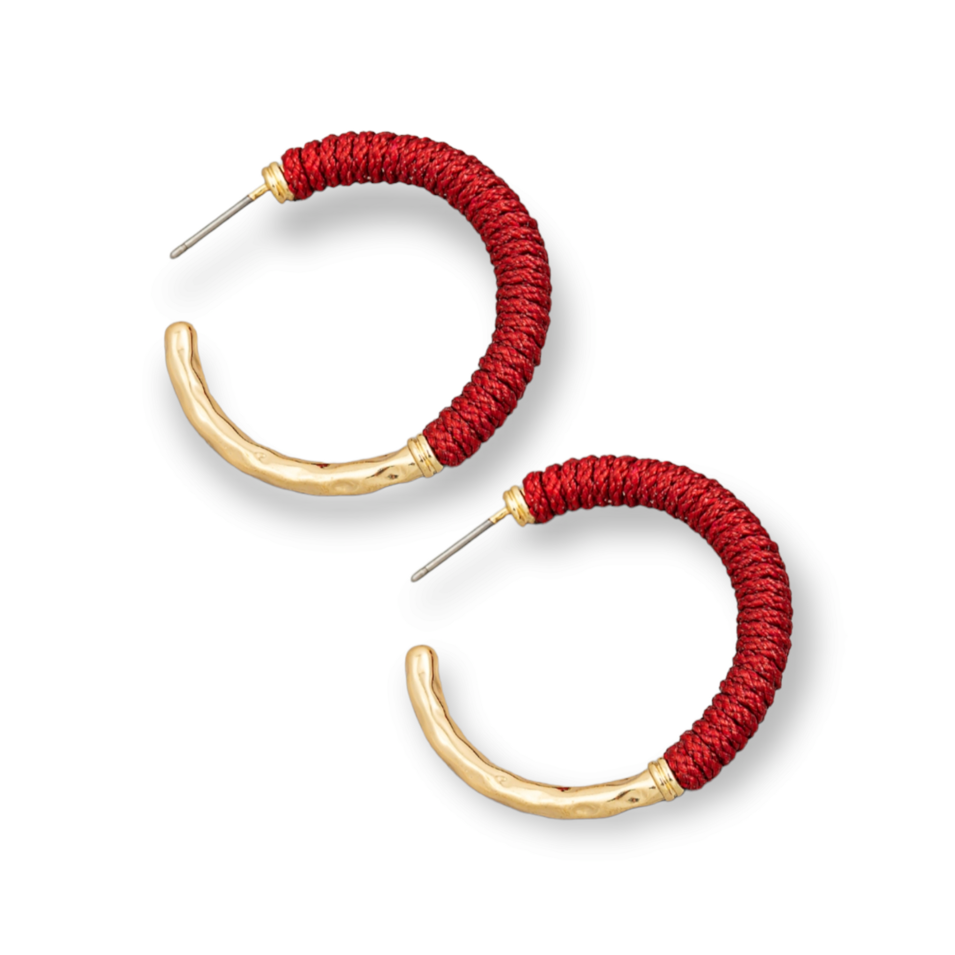 Metallic Half Braid Hoop Earrings