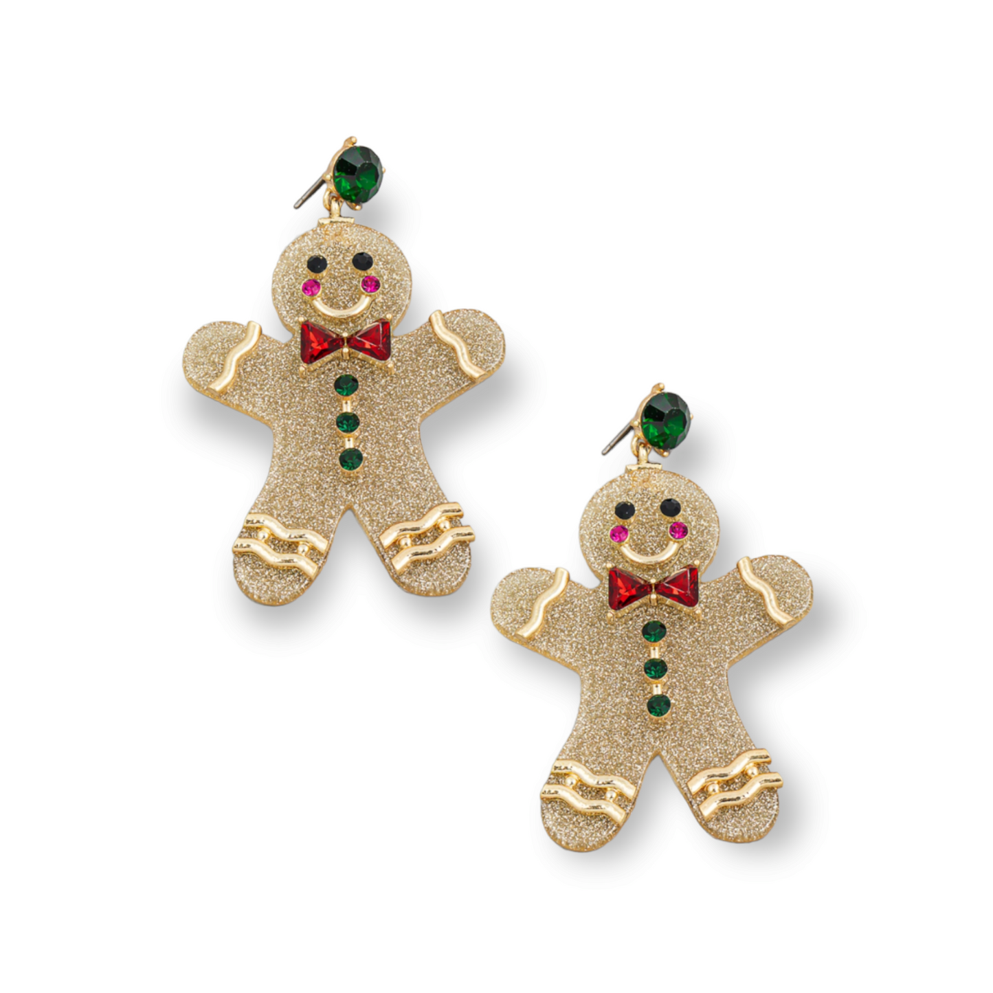 Christmas Glitter Gingerbread Man Earrings

