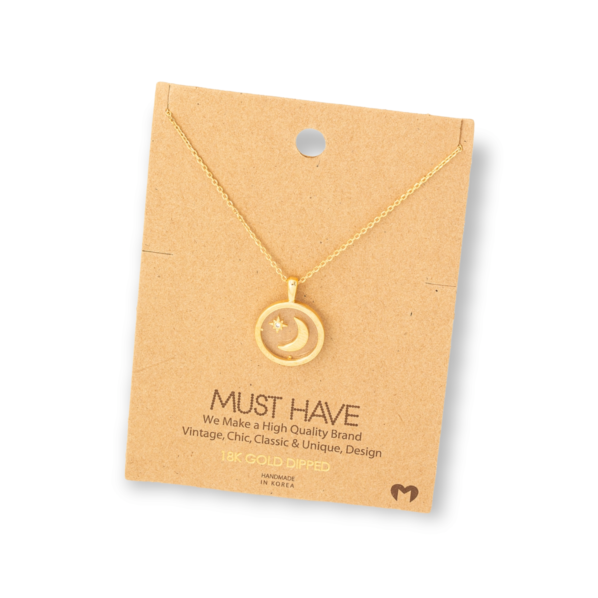 Star Moon Coin Pendant Necklace