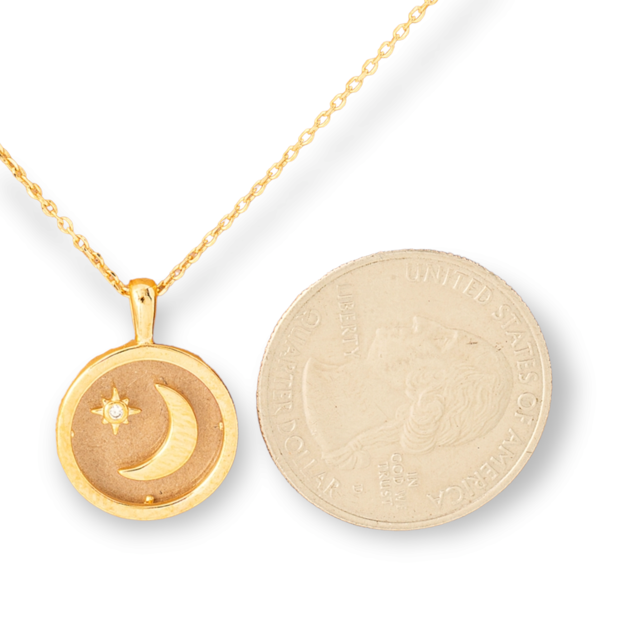 Star Moon Coin Pendant Necklace