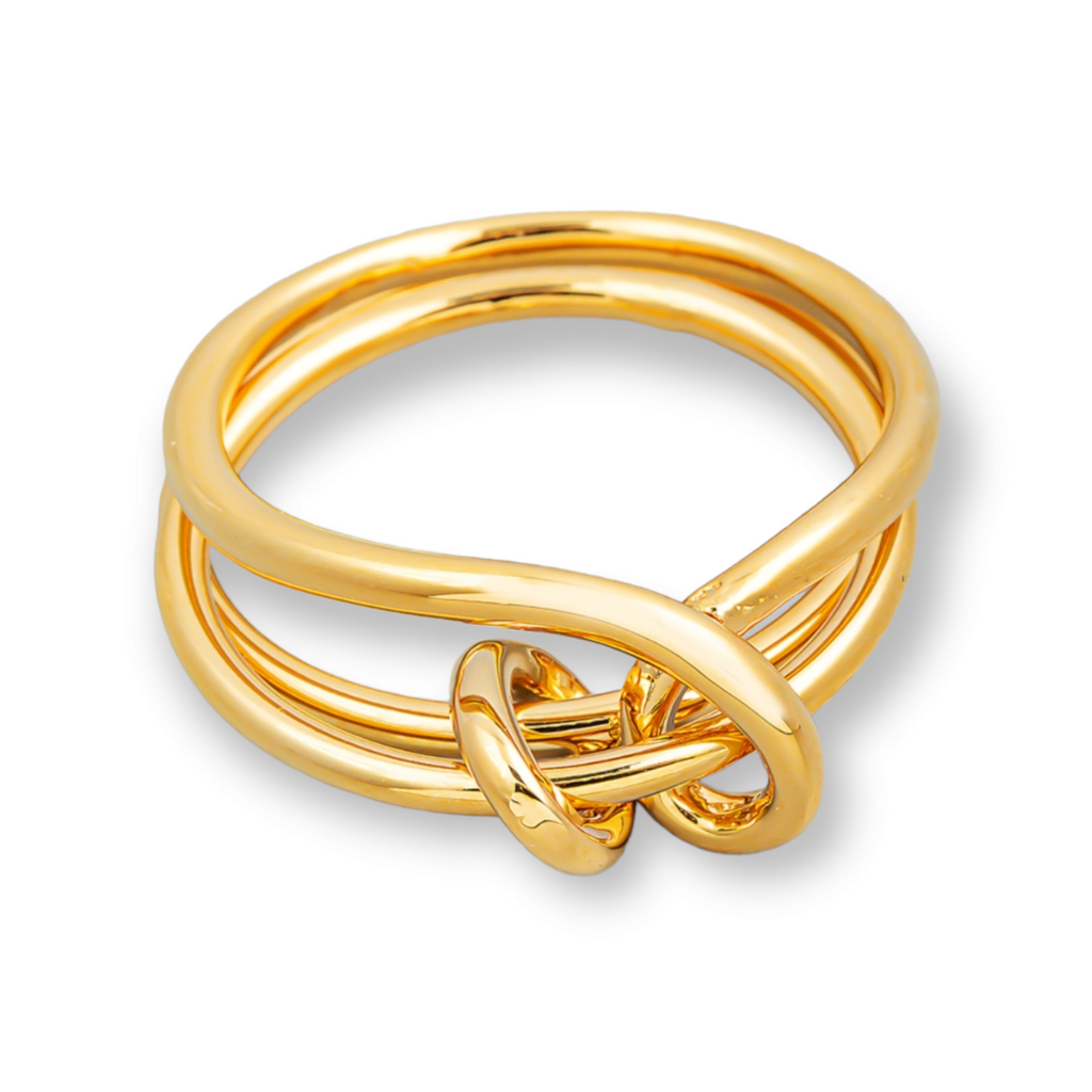 Triple Metallic Band Link Fashion Ring