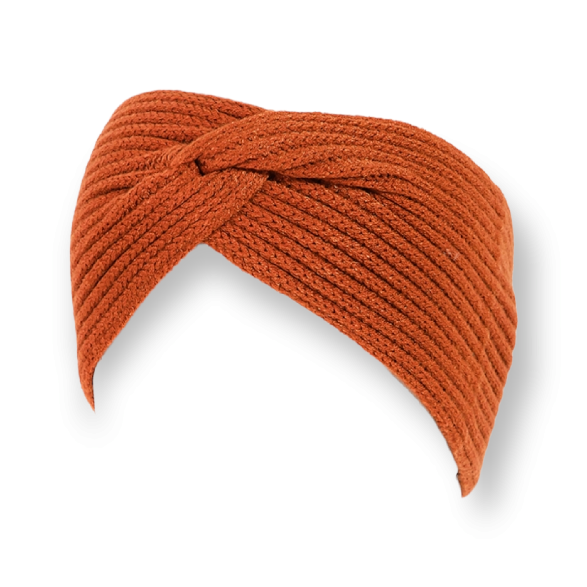 Knit Twist Stretchy Headband rust orange