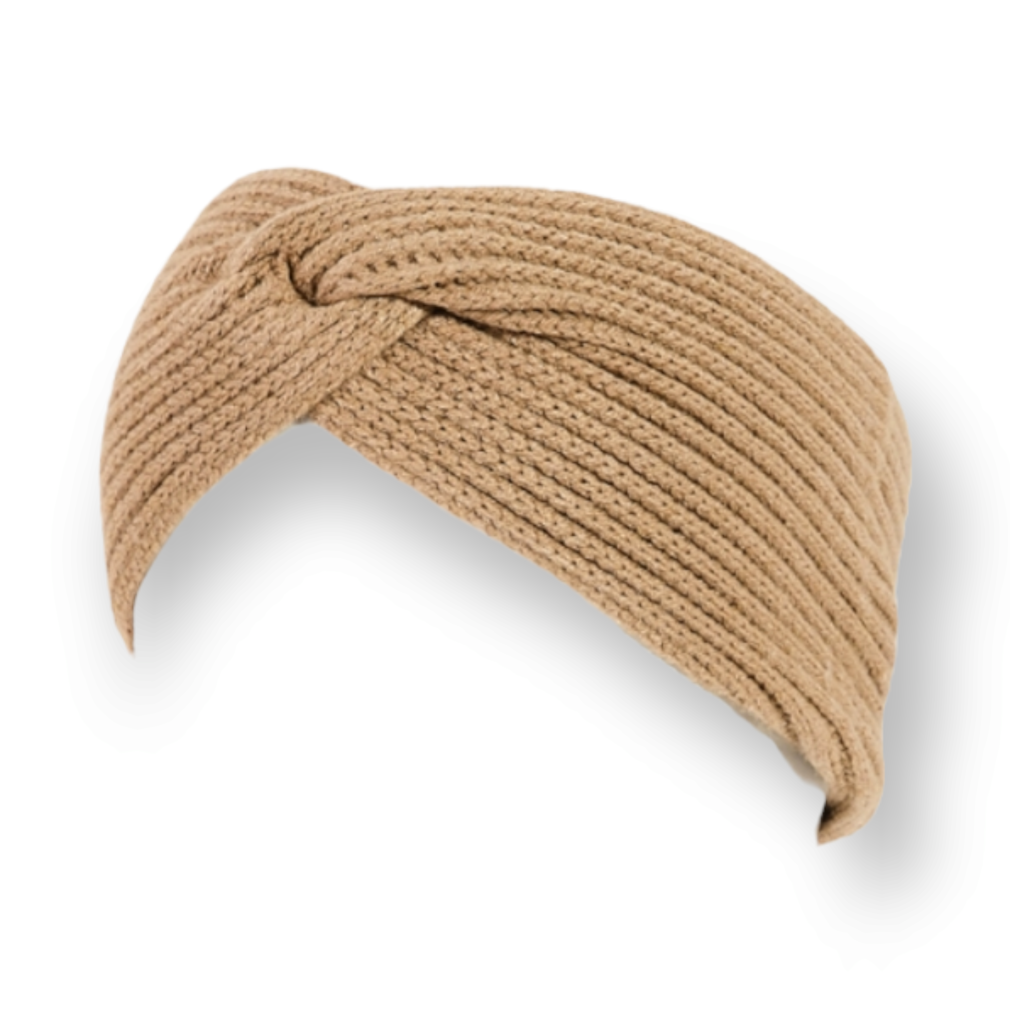 Knit Twist Stretchy Headband tan
