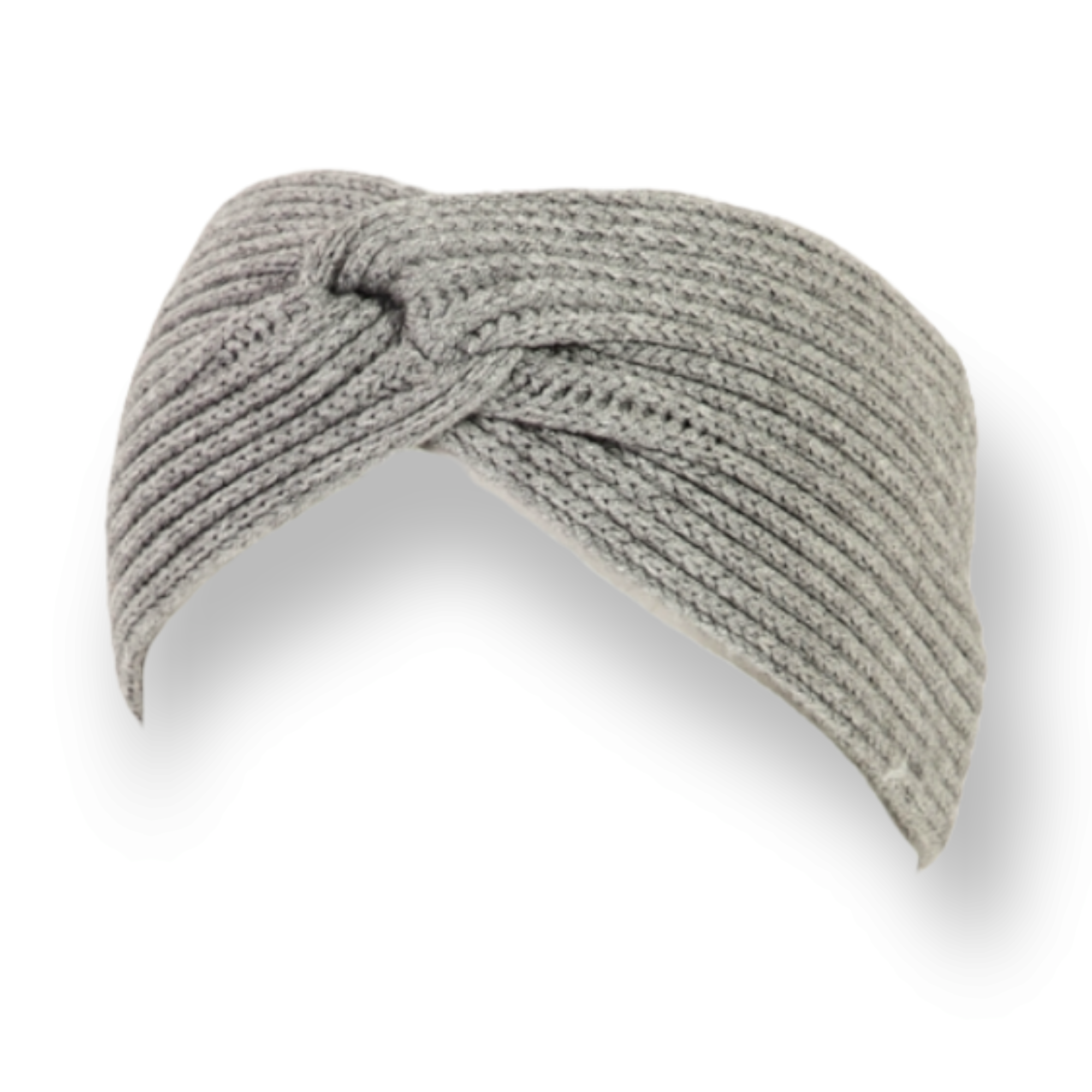 Knit Twist Stretchy Headband grey