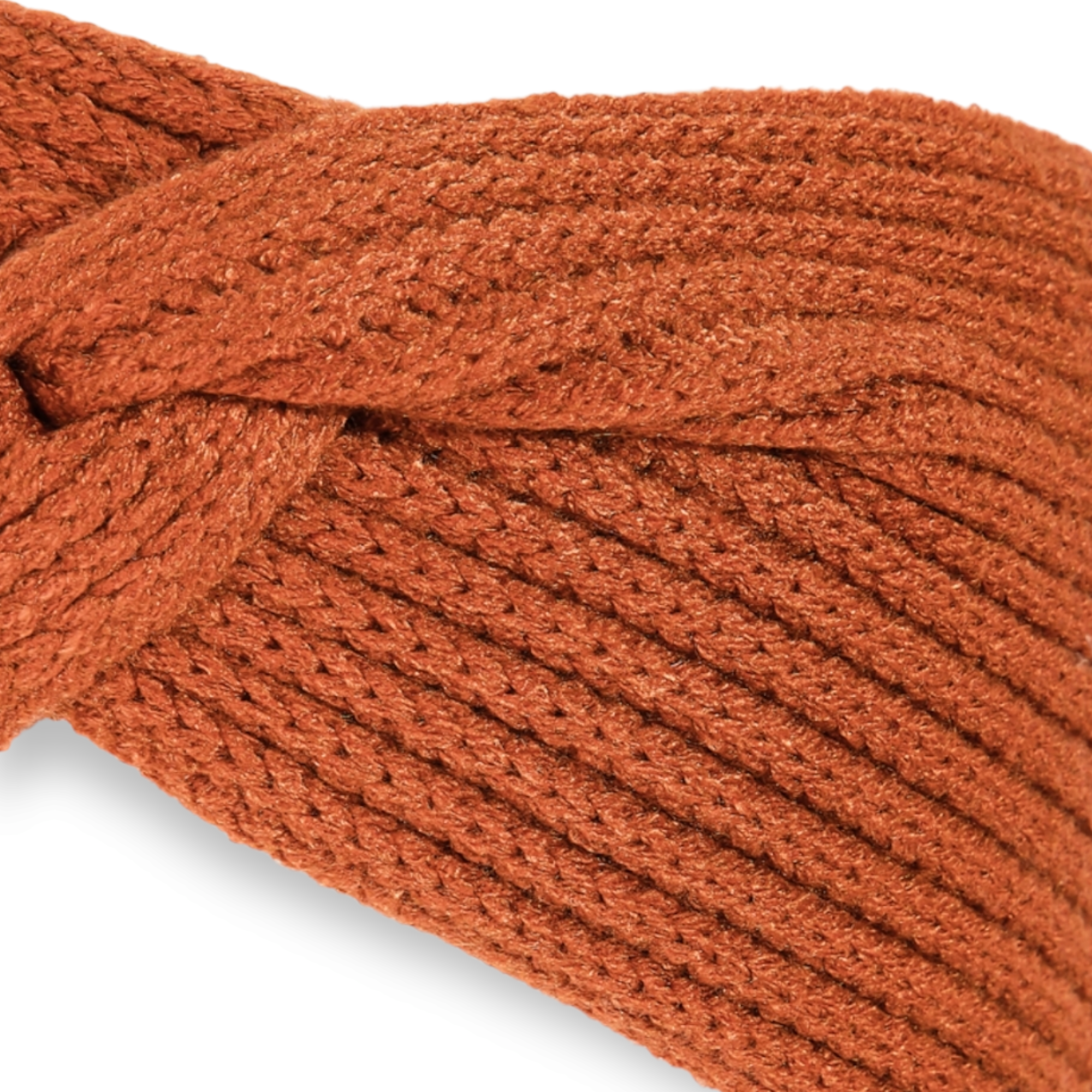 Knit Twist Stretchy Headband rust 2