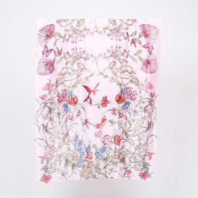 Printed Floral Chiffon Scarf
