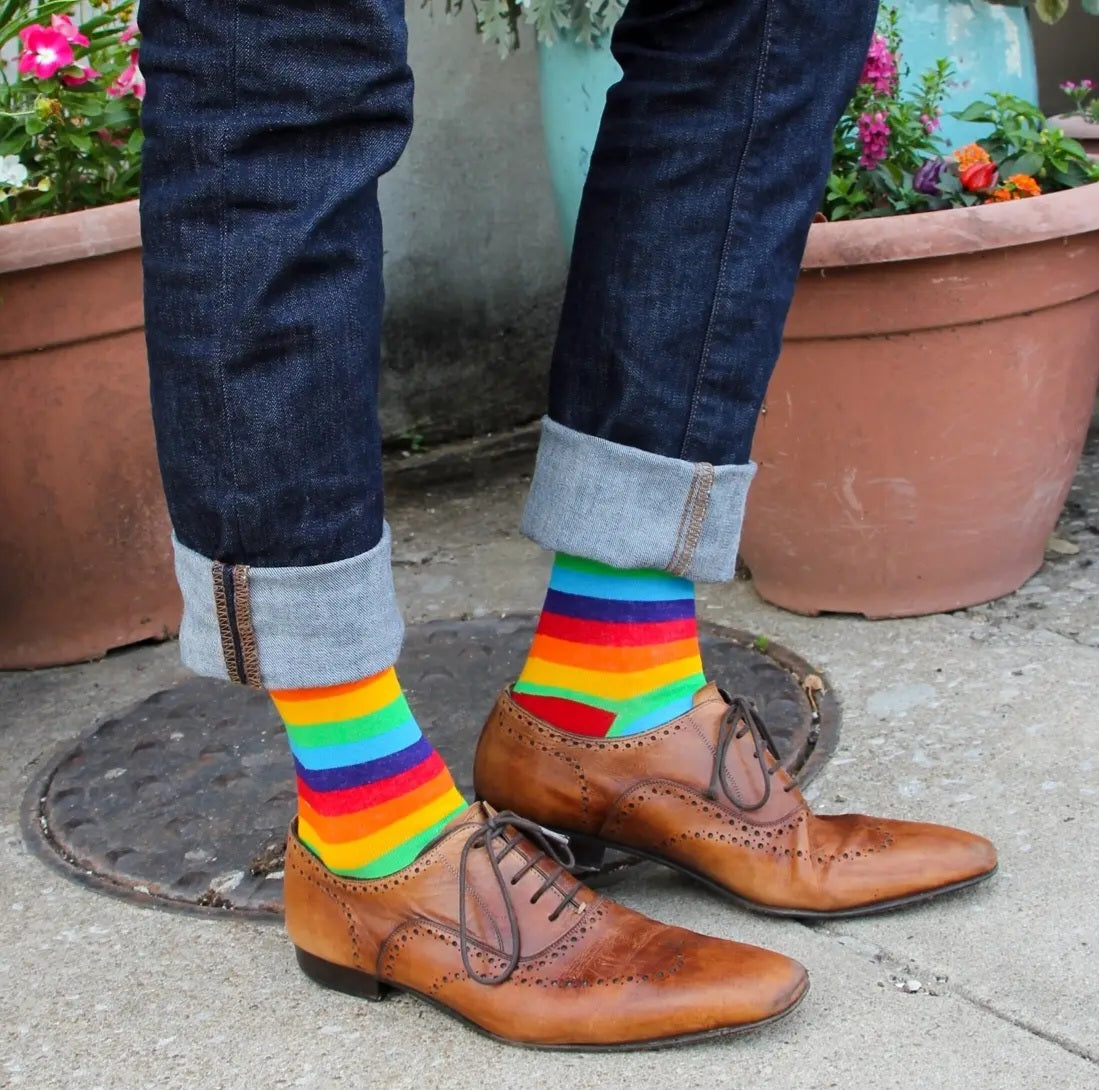 Rainbow Fam Socks model