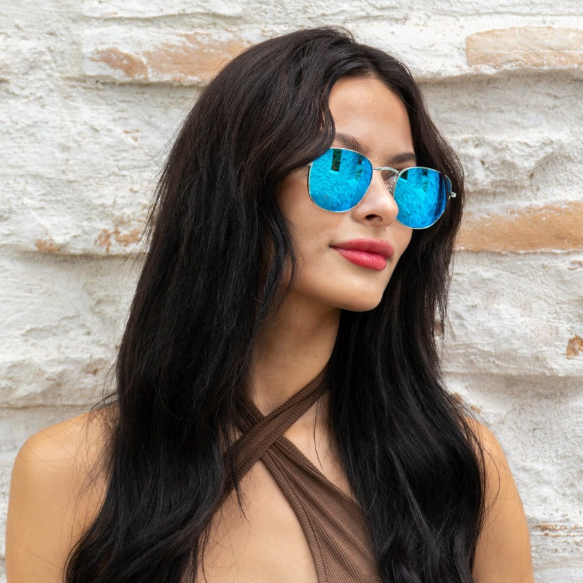 NOVA Retro Round Framed Metal Sunglasses