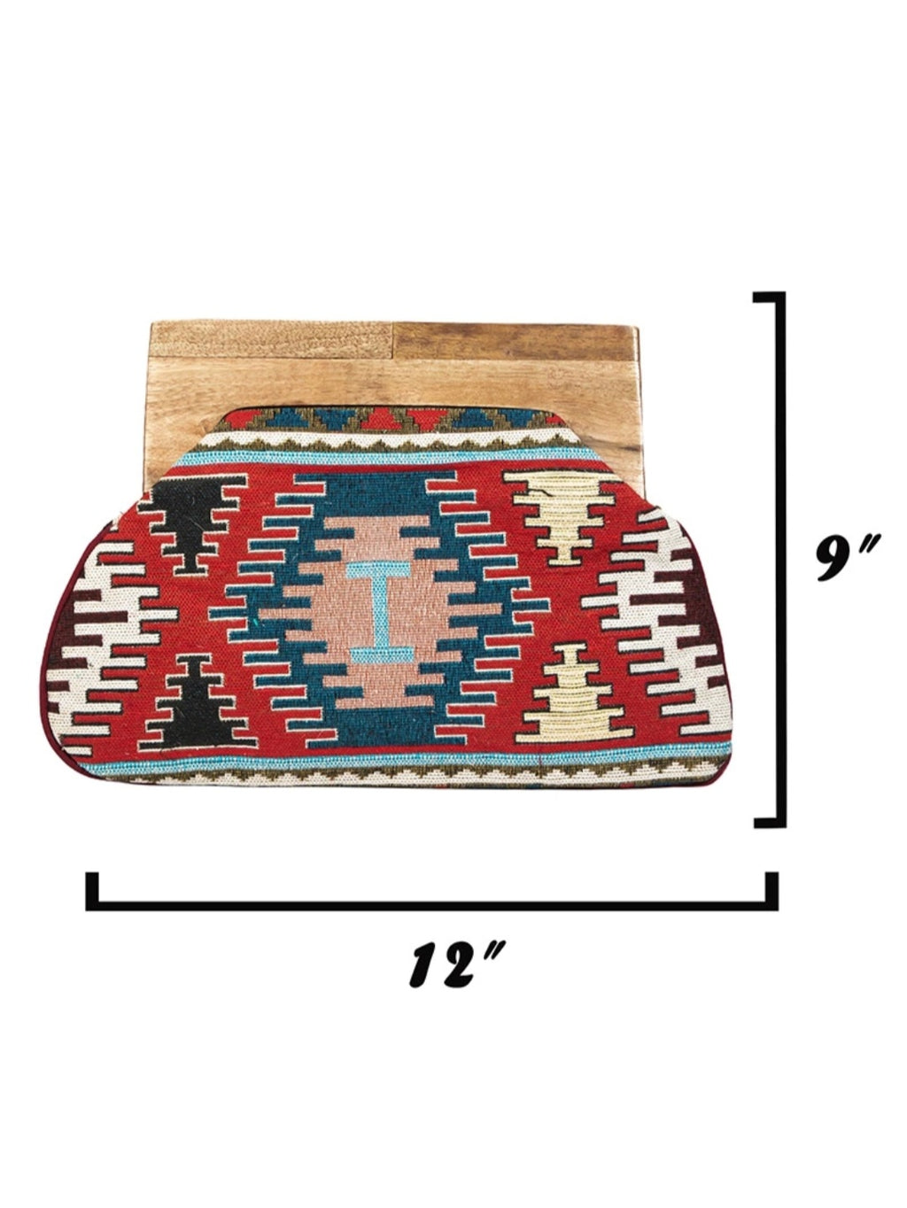 Boho Wood Frame Clutch handbag 2
