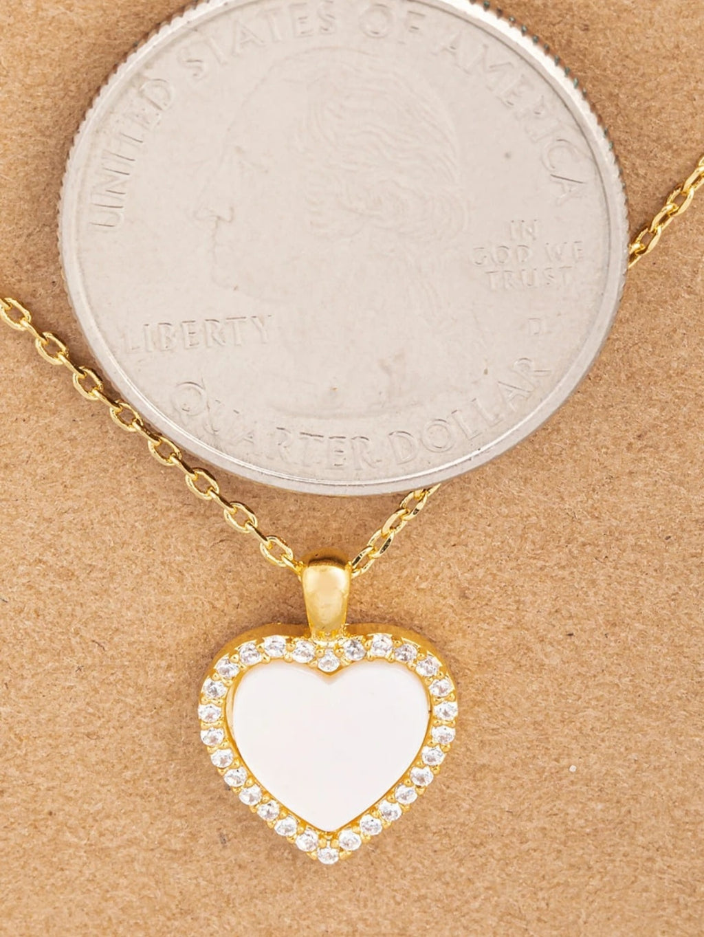HEART Shell Inlay Pendant Necklace