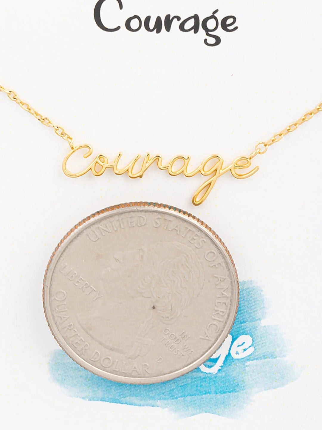 Handwritten Courage Pendant Necklace