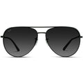 Aviator Sunglasses black lens black frame front
