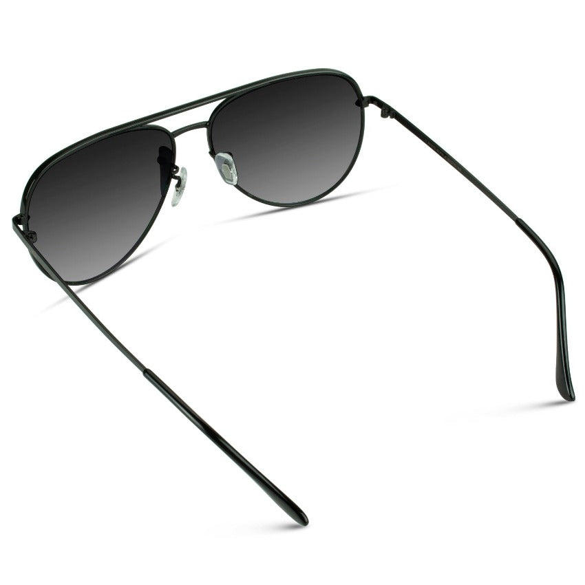 Aviator Sunglasses black lens black frame back