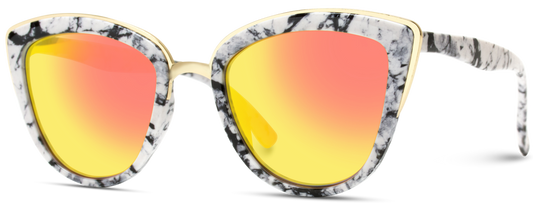 Marble Cateye Sunglasses with Gold Detail