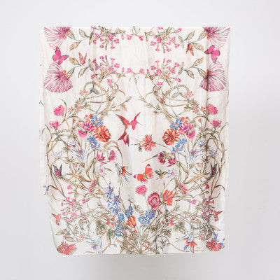Printed Floral Chiffon Scarf