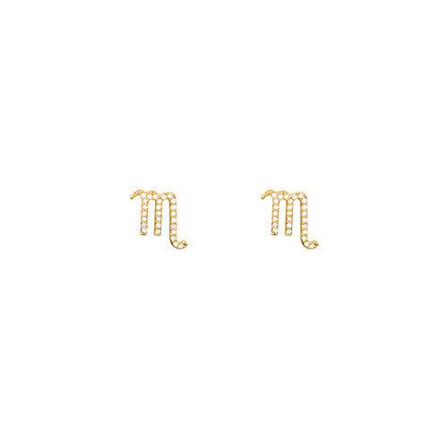 Zodiac Sign Constellation Earring scorpio gold