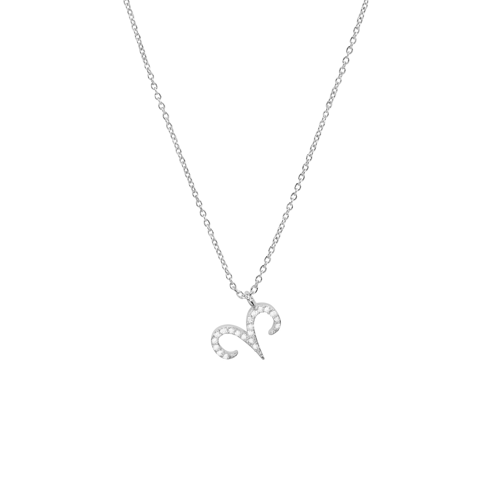 Zodiac Sign Constellation Necklace aries white gold silver